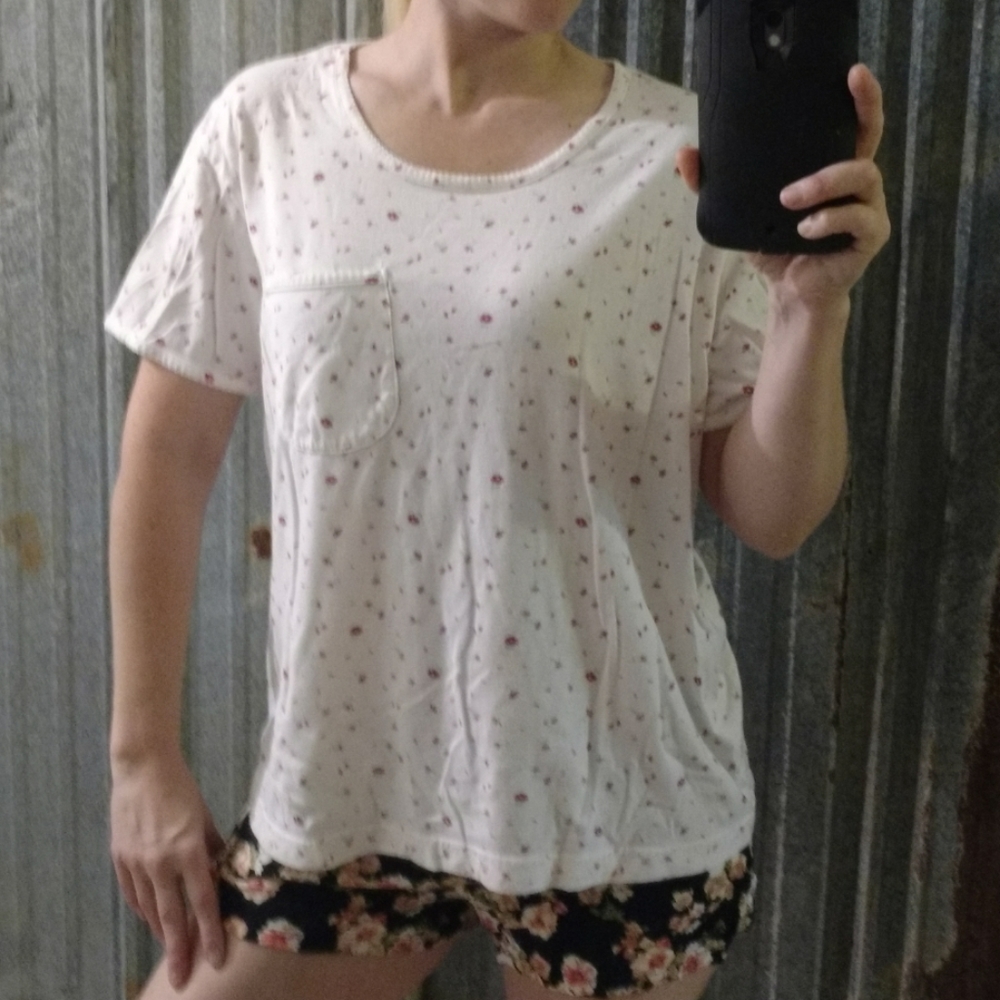 Floral Pocketed Simply Basic Pajama Top